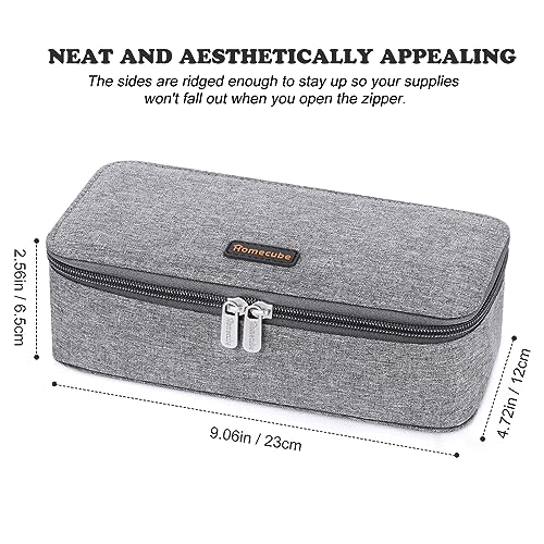 Image of Homecube Pencil Case Capacious Pen Pencil Holder Box Makeup Pens Pouch Oxford Cloth Bag Large Storage Stationery Organizer with Zipper for School & Office - Gray
