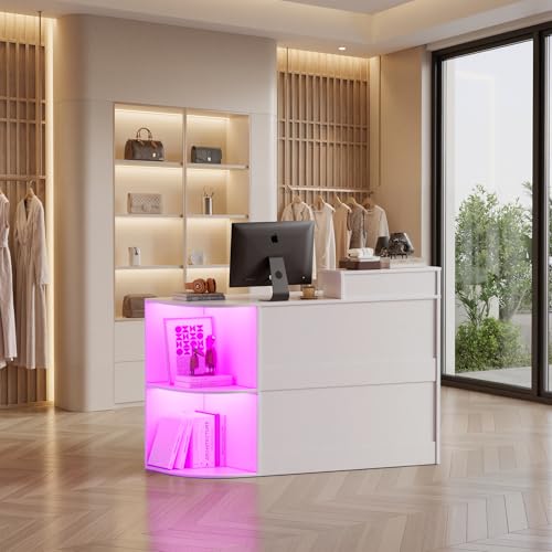 SDMY Modern Reception Desk with LED Light