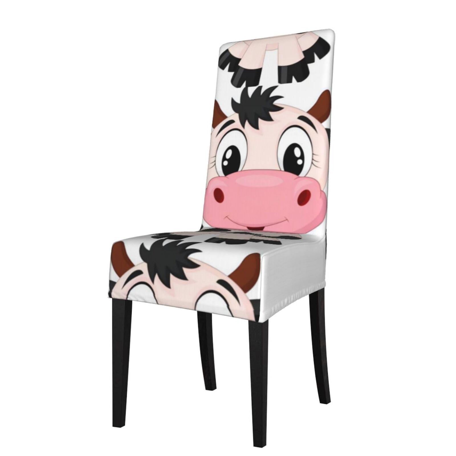 YYHWHJDE Cartoon Milk Cow Prints Protection Cover for Dining Chair – Stretchable Slipcovers for a Refreshing Dining Room Makeover