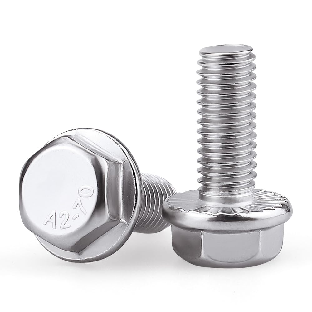 Amazon | M5-0.8 x 8mm六角フランジボルト(ねじ長さ0.79cm)、DIN6921