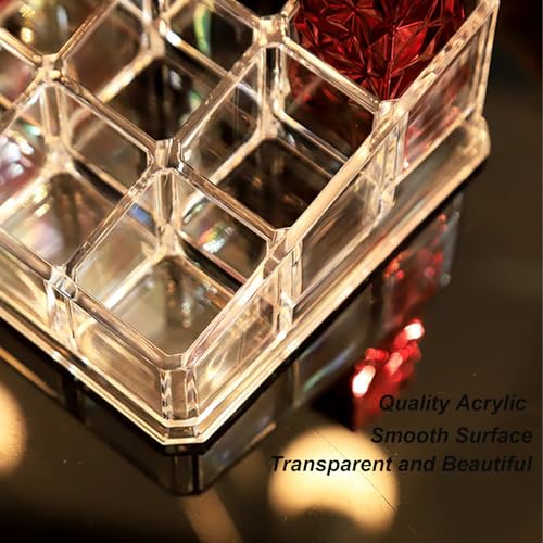 Image of Clear Acrylic Lipstick Lip Gloss Organizer 9 Slots Small Cosmetic Display Holder for Nail Polish Essential Oil