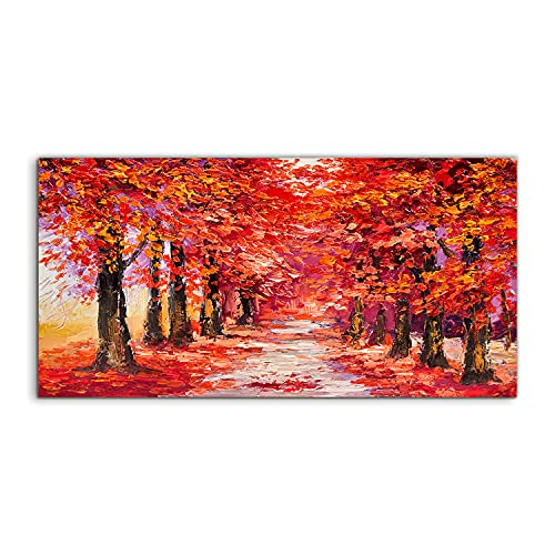 Tableau en verre forêt d'automne pour habiller un grand mur vide