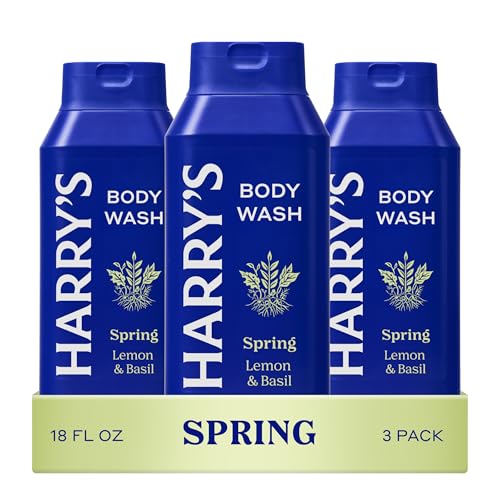 Harry's Men's Body Wash, Shiso/Spring, 532ml, Pack of 3, Shower Gel for Men - No Parabens, Sulfates or Dyes