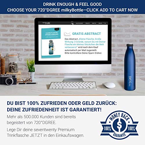 720°DGREE Roestvrijstalen Drinkfles "milkyBottle" - 750ml - BPA-Free, Lekvrij, Geschikt voor Koolzuur - Thermosfles voor Sport, Universiteit, School, Fitness, Outdoor, Camping - Image 8