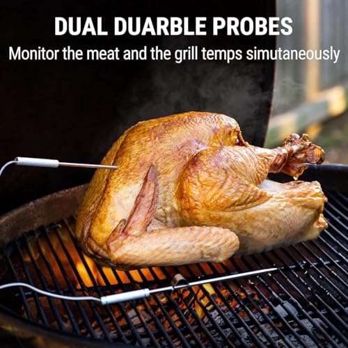 TempPro TP20 500FT Wireless Meat Thermometer with Dual Meat Probe, Digital Cooking Food Meat Thermometer Wireless for Smoker BBQ Grill Thermometer Beef Steak Turkey Thermometer (Previously ThermoPro)