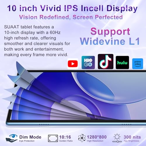Image of Tablet 2026 Android 15 Tablets with 2.0GHz Octa-Core, 30GB 64GB 2TB Expand, 10 inch Tablet with Keyboard, FHD IPS Display, Gemini AI, 8MP Camera, WiFi 6, 6000mAh, Widevine L1, BT 5.0 -Blue