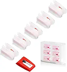 Pacote com 6 agulhas para toca-discos, agulhas para toca-discos vermelho JUKFITA compatível com Crosley, Victrola, vinil, fonógrafo ION