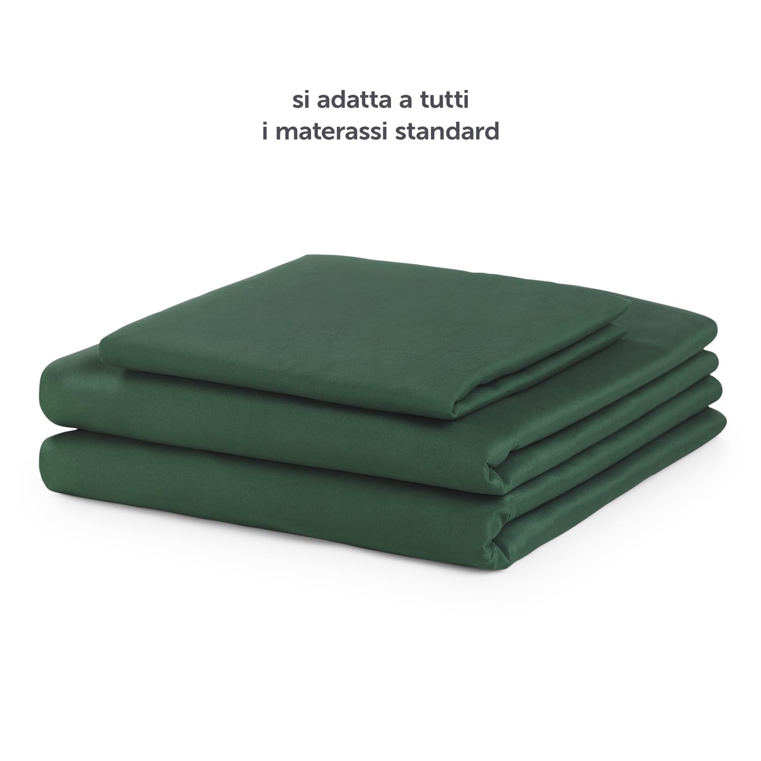 Blumtal Completo lenzuola matrimoniali 3pz - completo letto matrimoniale certificato OEKO-TEX - lenzuolo con angoli 160x200x30cm + lenzuolo 240x275cm + federa cuscino 50x80cm in microfibra verde scuro