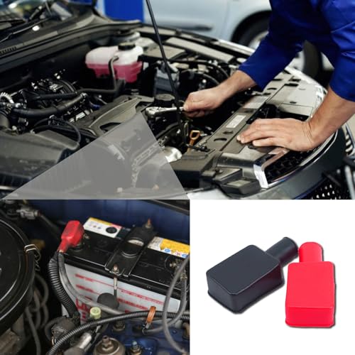 CLKE 4 STK Batteriepolabdeckung Gummi Batterie Polabdeckung Positiv Negativ Batteriepol Abdeckungen Polabdeckungen Batterie Auto, Isolierung Autobatterie Polabdeckung für Autos, E-Bikes, Lkws