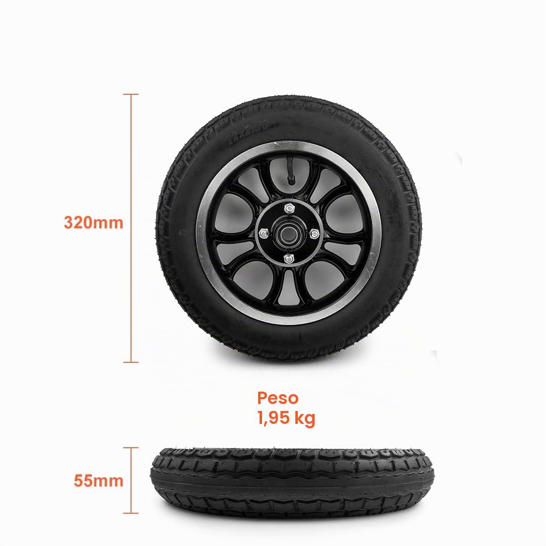L-faster Kit de conversión de Motor de Silla de Ruedas 250W para Silla de Ruedas Plegable Ligera de 12 Pulgadas