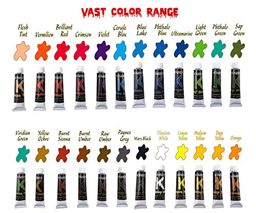 Kinrex Acrylic Paint Set – Non Toxic Painting Supplies Kit For Kids , Adults , Students , Beginners , Artists , Creative Crafters & Professional , Safe Craft Paints For Canvas , Fabrics , Ceramics , Plastic , Crafts, 24 Color Art Tubes Craft Sets #TOP1