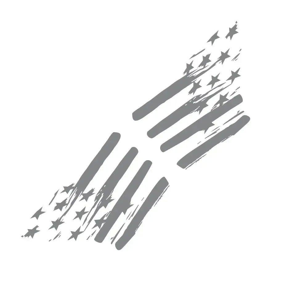 Pickup Rear Trunk Bed Side Stickers Truck Graphics American Flag Decor Cover Vinyl Decals(Gray)