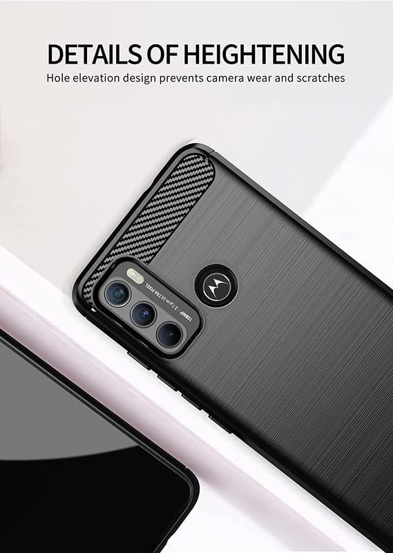 Image of Hybrid Carbon Fiber Back Case for Moto G40 Fusion / G60 (Black)