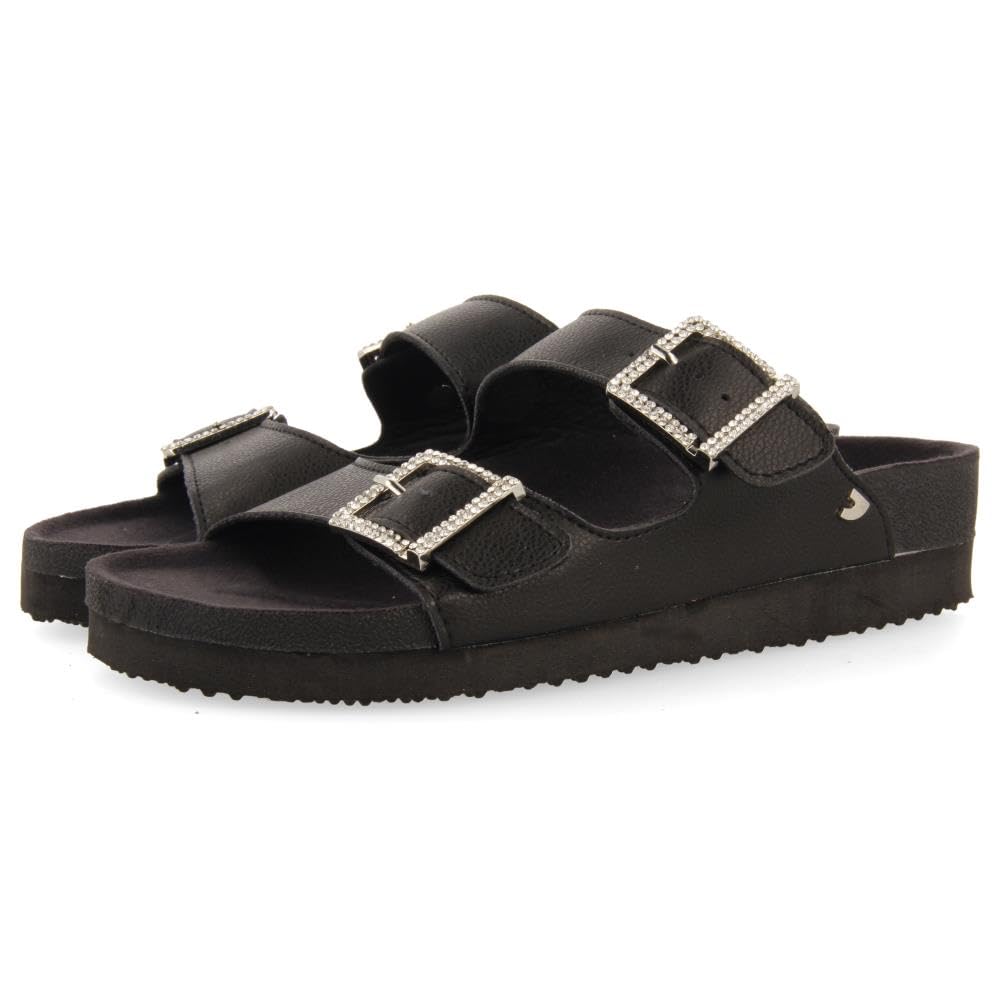GIOSEPPO Eldridge, Women's Flip Flops, Black, 37 EU, Black/White, 5 UK