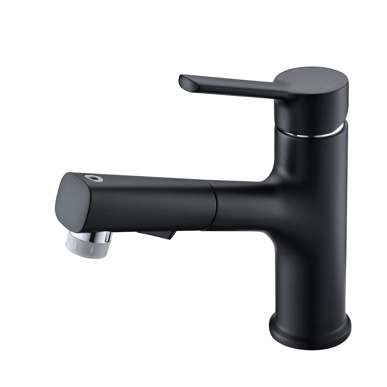 Robinet de lavabo noir extractible eau chaude et froide pour vasque salle de bain