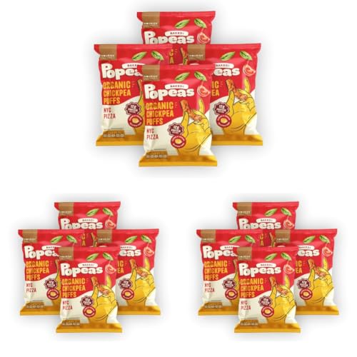 Image of Nourish Organics NYC Pizza Protein Puffs | 12g Plant Protein per Pack | Baked, Not Fried | Made with Chickpea, Brown Rice & Maize | No Maida, No Palm Oil | Gluten-Free Snack with Italian Pizza Flavour | 60g (Pack of 12)