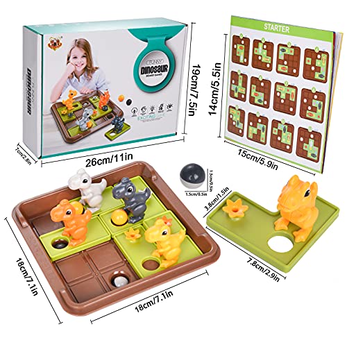 FORMIZON Logik Spiele, Brettspiel mit 60 Herausforderungen, Montessori Spielzeug, Kinder Dinosaurier Spiele, Logikspiele… – Bild 3