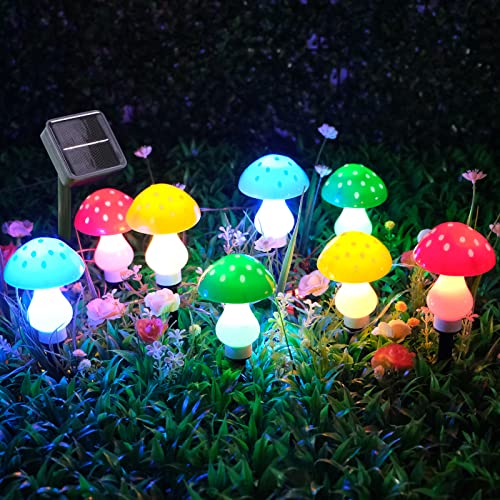 Nowsok Guirlande Lumineuse Solaire Extérieure, 8 Modes de Guirlande Lumineuse Solaire Champignon de Noël à Énergie Solaire Décoration pour Jardin Patio Cour Paysage Pelouse Chemin Fête de Mariage
