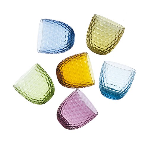 Nador Opera Mix Water Glasses, Porcelain, Multi-Colour, 0.1 x 0.1 x 0.1 cm