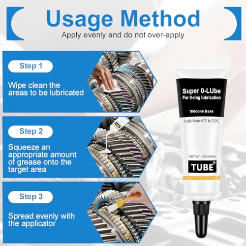 AUAUY 4 Stück Silikonfett, Mehrzweckfett Schmierfett, Silicone Grease für Kaffeevollautomaten, Ventildichtungen, Zahnräder, Lager, Brühgruppe Dichtung, O-Ringe, Trinkwasserarmaturen, Autoteile(4x10 g)