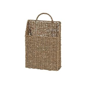 Household essentials ml 5613 seagrass wall basket set 2 piece  urban country home decor