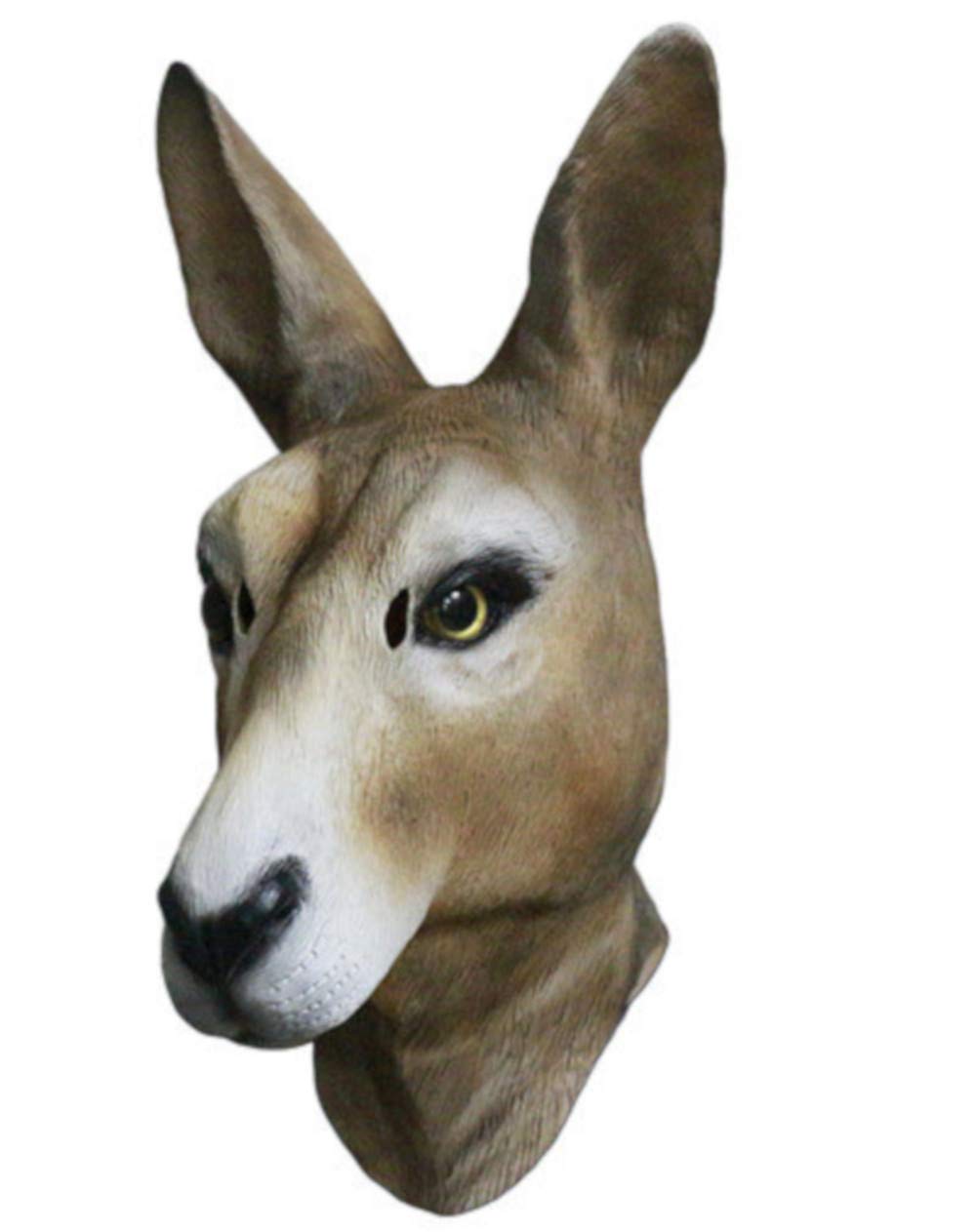 B-Creative Latex Full Head Overhead Animal Cosplay Masquerade Fancy Dress Up Carnival Mask (Kangaroo Mask)
