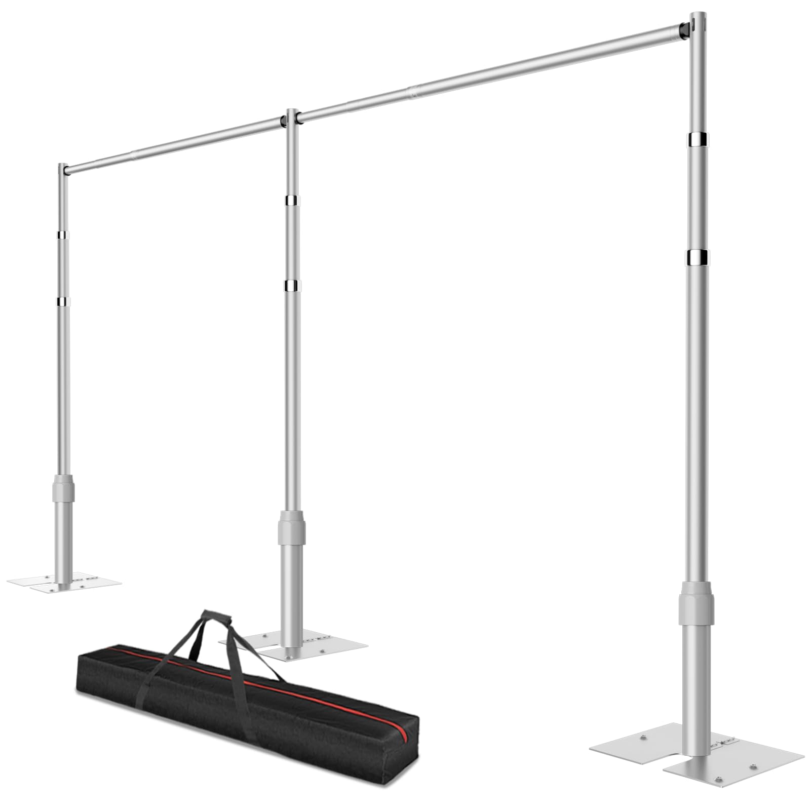 Photo 1 of Qoolfoto  And Drape Backdrop Stand, 12x20ft Heavy Duty Adjustable Background Frame with Metal Base, Back Drop Holder for Parties Photography Wedding Photoshoot Decoration