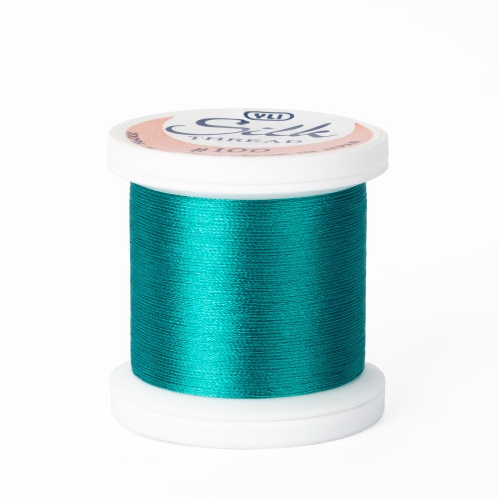 YLI Corporation 200 m 100 Weight Silk Thread, Peacock Green