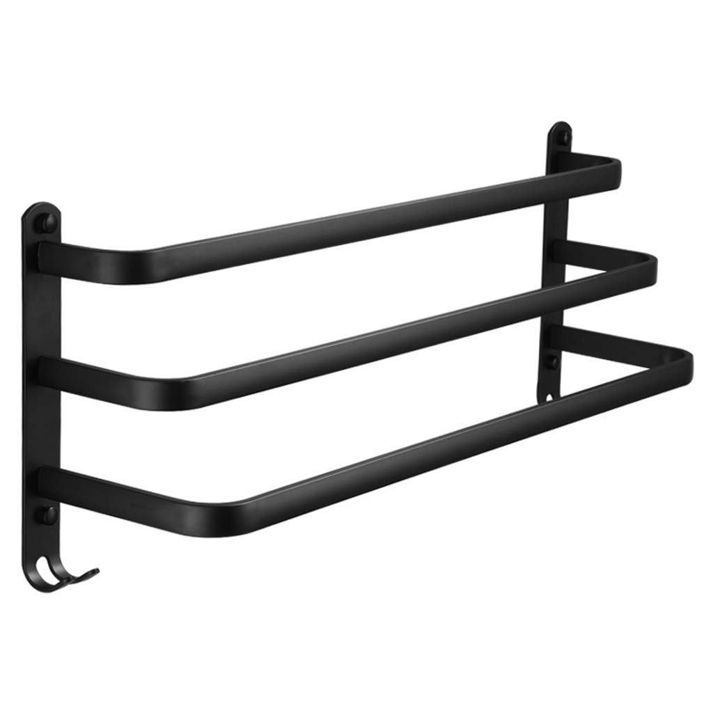 Gnueren Handdoekstang Multilayer zwart 80cm Aluminium, handdoekhouder Gnueren Handdoekstang Multilayer zwart 80cm Aluminium, handdoekhouder