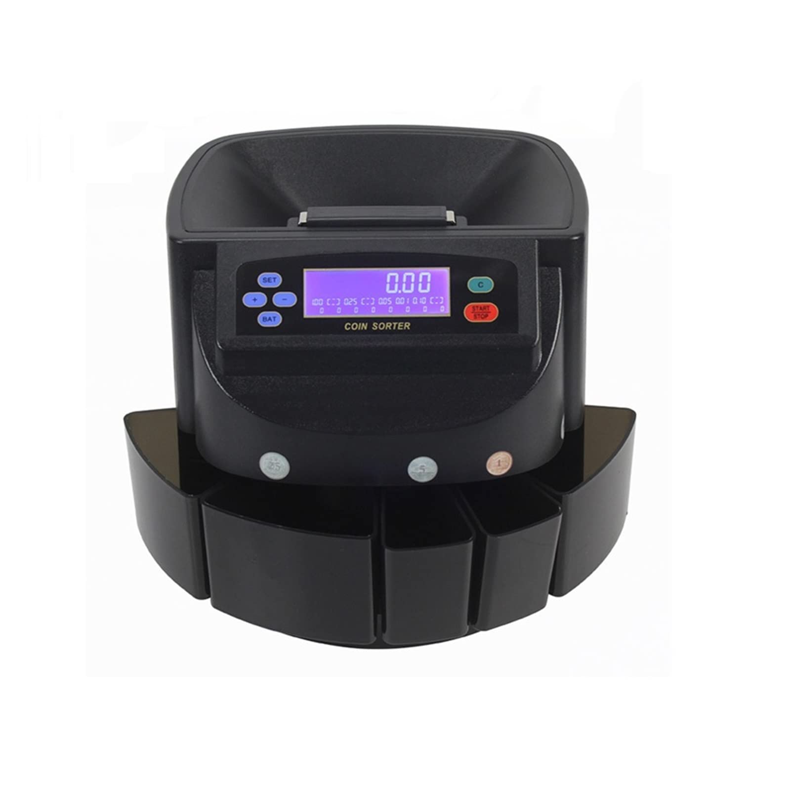 WDSOPK XD-9005 Coin Counter, Sorter, And Wrapper Professional Coin Counter Machine Automatic Coin Sorter And Wrapper/Roller Equipment (Rub)
