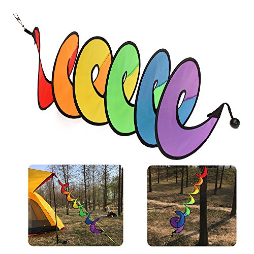 oobest Rainbow Wind Curlie Spinner Colorful Hanging Rainbow Wind Twister Outdoor Garden Tent Decoration ColorfulOutdoor Garden Tent Decoration Colorful