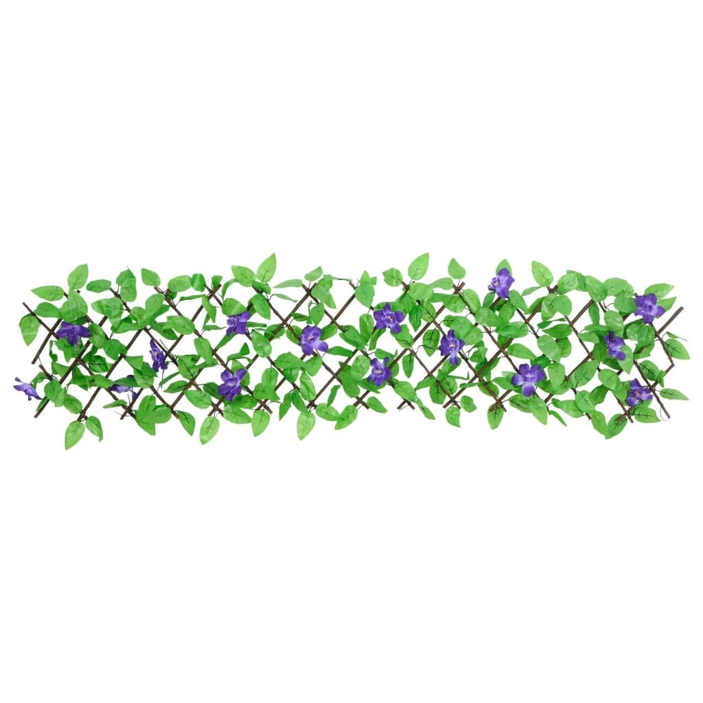Treillis de lierre artificiel extensible vert en PVC et bois 180x20 cm avec fixation pour jardin terrasse balcon, panneau occultant brise vue pour séparation et intimité extérieure