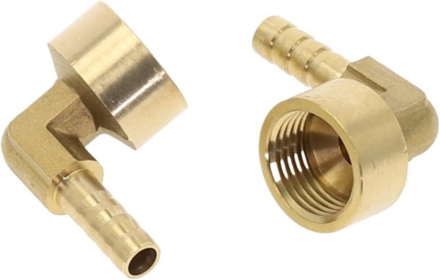 Brass Elbow 10pcs Elbow Brass Barbed Fitting Hose For Fuel Gas Water Copper For RV Water Hoses(10mm,1/4")