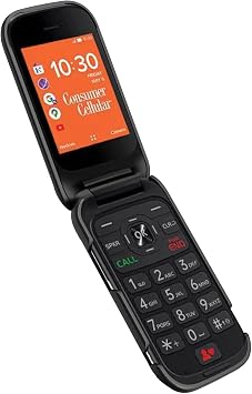 Nakedcellphone Consumer Cellular Iris Flip Phone用ケース スリムハードシェルプロテクターカバー 指紋/グリッドテクスチャ SH33202023用 - ブラックトレッド