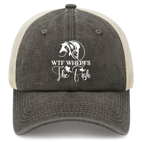 WTF Where's The Fish Trucker Trucker hat Cycling caps for Men