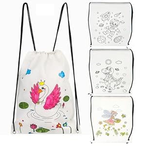 CALLYSONIC 4 Stück Stoffbeutel zum Bemalen