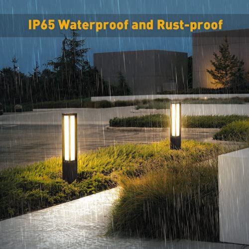 Image of Landscape Path Light, Aluminum 8W 800LM Luxury LED Lighting, 32 Inches Modern Outdoor Bollard Lighting for Lawn, Patio, Courtyard and Driveway Decoration