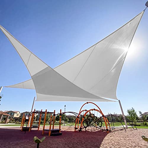 Goleray Waterproof Shade Sail 12'x12'x17' Right Triangle Sun Shade Canopy Patio Cover Sunshades Fabric Awnings for Outdoor Garden Garden Backyard Deck, Light gray