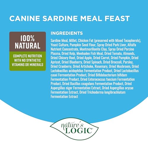 Image of NATURE'S LOGIC Dry Dog Food - Sardine Meal Feast Dry Kibble, 25 lb