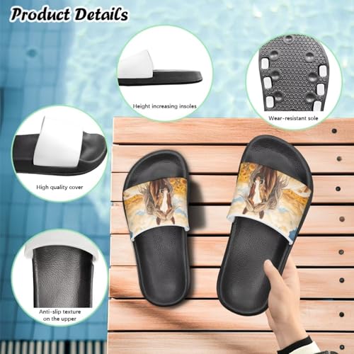 Image of Unisex Slides for Girls Boys Comfortable Slippers Slides Non-slip Shower Shoes House Fashion Thick for Indoor & Outdoor Gifts