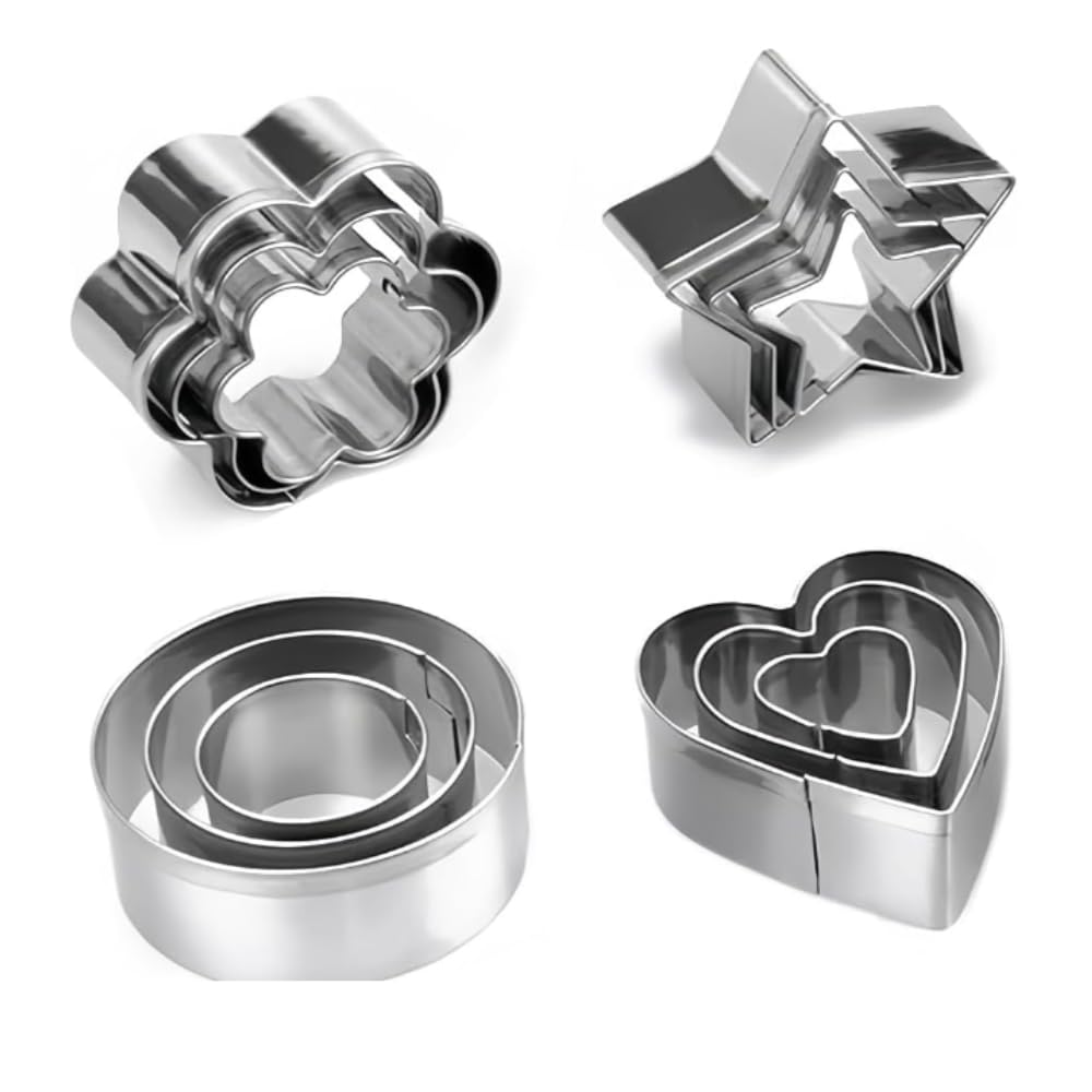 Sthavar12Pcs Mini Cookie Cutters Shapes Set, Heart Flower Star Round Metal Cookie Cutters Molds for Baking, Small Stainless Steel Biscuit Cutter Tiny Fruit Vegetable Cutter. (B0D3HXHJTM) Amazon Price History, Amazon Price Tracker