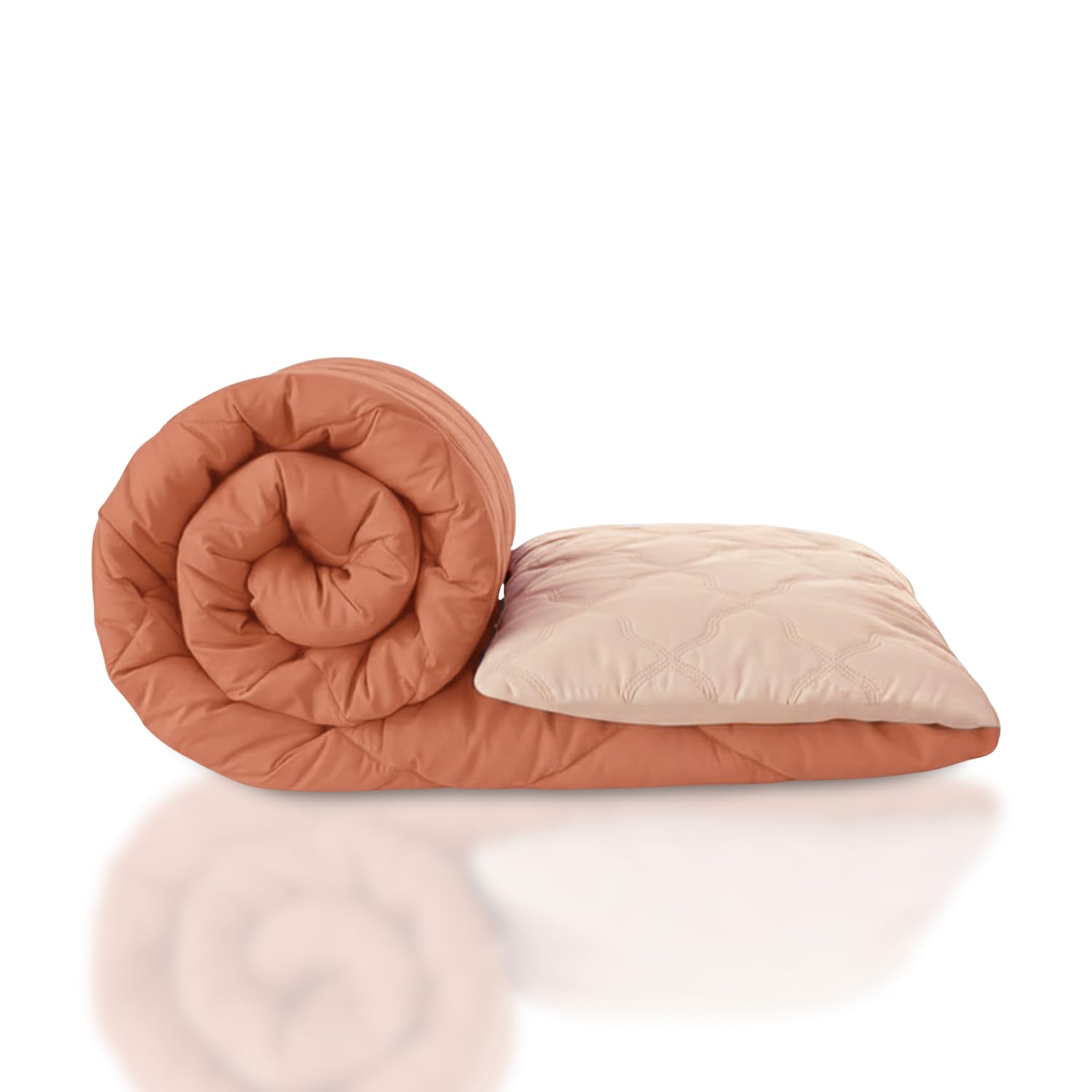 super soft and light weight 100% pure microfiber reversible comforter 220 gsm comforter/blanket for all season/quilt summer/duvets for double bed | dohar (230x250) cm (peach)