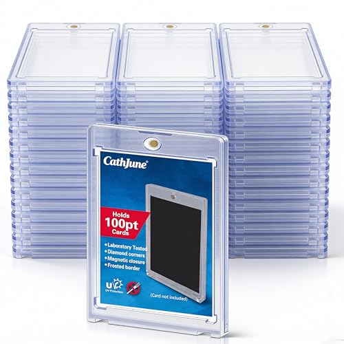 50 Pcs 100 Pt Acrylic Magnetic Card Holders One Touch Card Cases