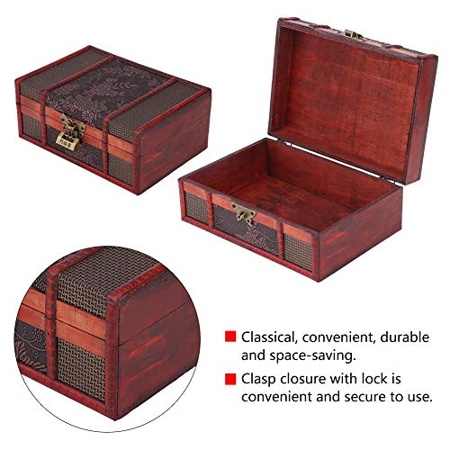 Wooden Storage Box, Handcrafted Wooden Jewelry Box With Small Lock, Keepsake Gifts Storage Box Organizer With Intricately Hand Carved, Treasure Chest Box Decorative Storage Chest Box #TOP7