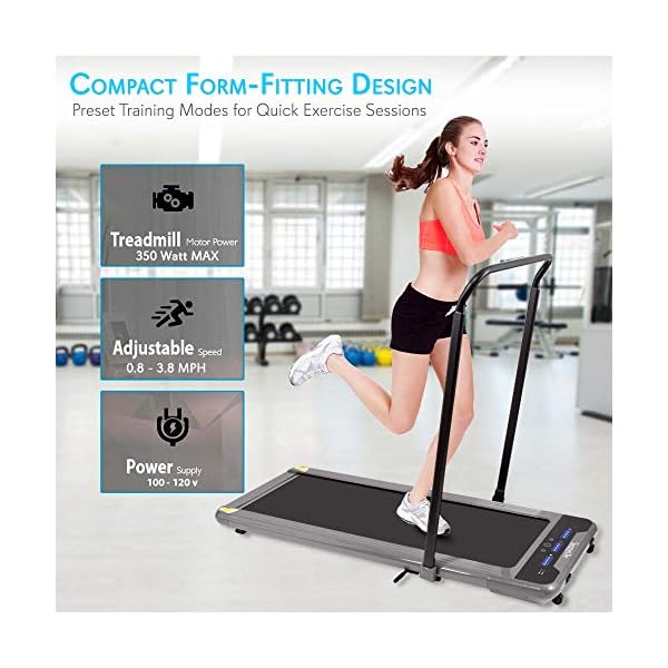 SereneLife Folding Digital Display Electric Treadmill – Fitness Training Cardio Equipment for Home Workouts, Jogging, Walking Exercise – Compact Minimal Profile Running Belt