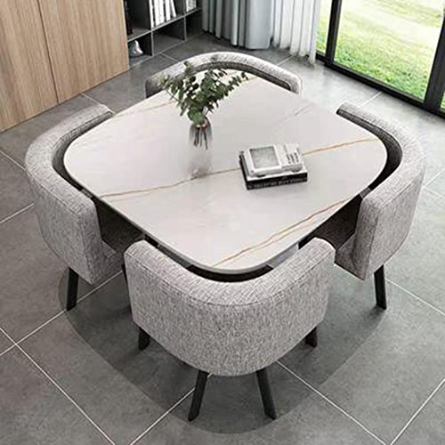 Mesa de centro Recepción de la oficina Juego de mesa y silla, Ahorro de espacio Combinación de mesa y silla, Oficina de Ventas Mesas Pequeñas 80cm Mesas de conferencias de oficina ( Color : Light gray