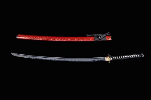 Miniatura 3 de Handforged Samurai Katana Sword - Damascus10601095 High Carbon Steel, Full Tang, Iron Tsuba, Solid Wood Saya - Real Functional Sharp Blade for