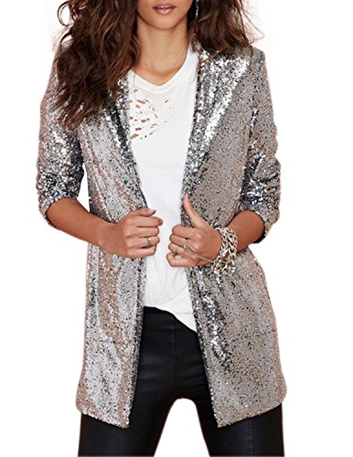 sequin open front jacket