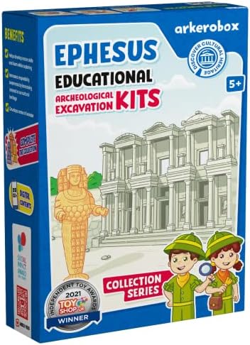 ARKEROBOX Ephesus Ancient City, Excavation Kits for Kids, Ancient Dig Kit, Learning & Education Toys, STEM, Kids Science Kit, Includes Learning Resources & Paintable Post Card