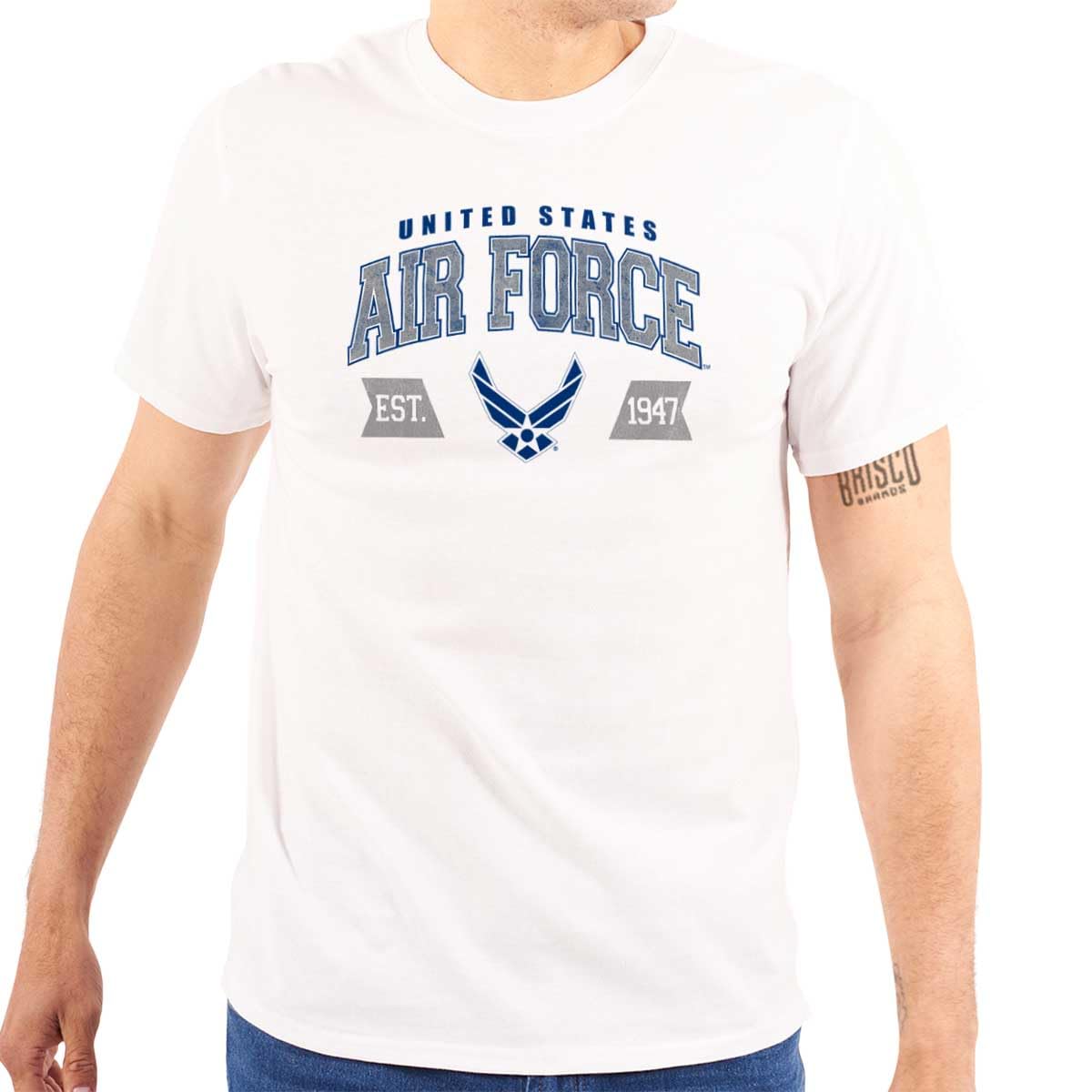 Brisco BrandsUS Air Force Wing Emblem Established Graphic T Shirt Men or Women